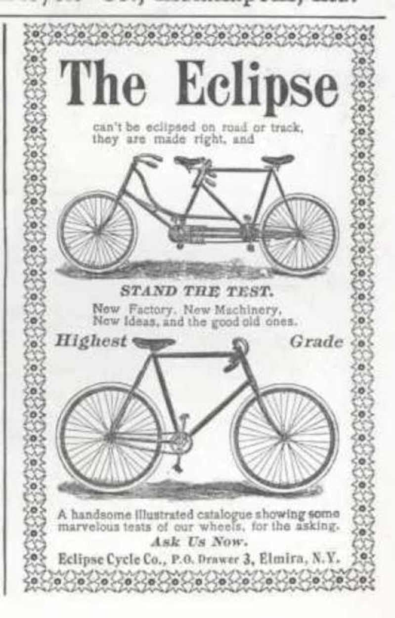 Eclipse Tandem Cycle Vintage Retro Advert Ads A4 Photo Print