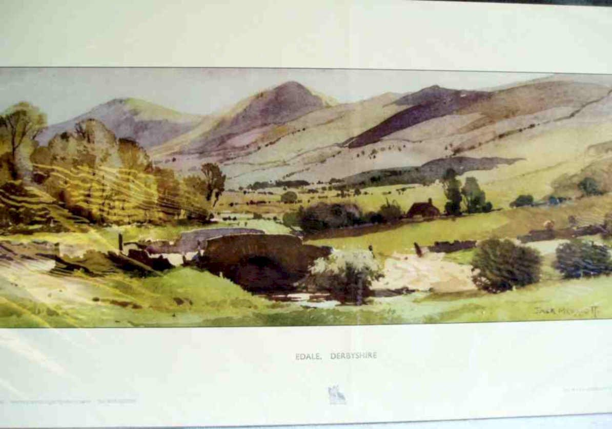 Edale Valley Bridge Vintage Retro Advert Ads A4 Photo Print