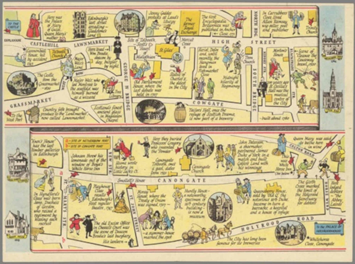 Edinburgh Map 1898 Vintage Retro Advert Poster