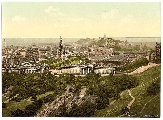 Edinburgh from the castle Vintage A4 Photo Print