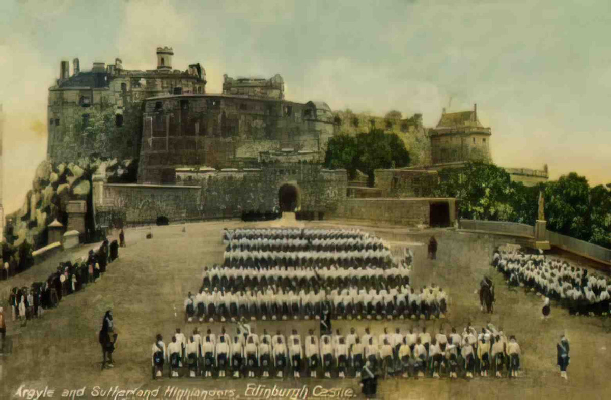Edinburghshire Edinburgh Castle Argyle and Sutherland Highlanders Vintage A4 Photo Print