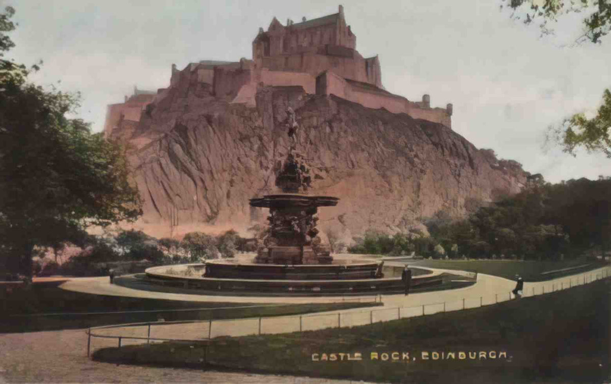 Edinburghshire Edinburgh Castle Rock Vintage A4 Photo Print