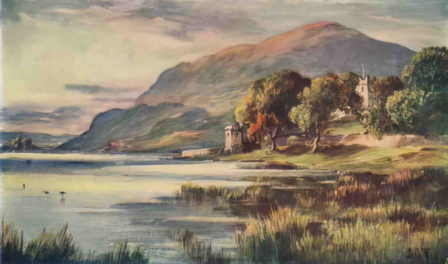 Edinburghshire Edinburgh Duddingston Lock and Arthurs Seat Vintage A4 Photo Print