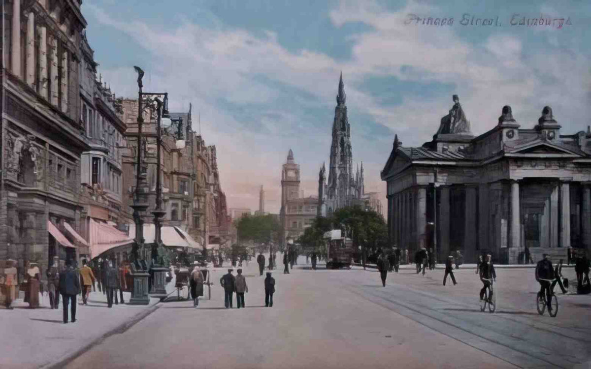 Edinburghshire Edinburgh Princes Street 1900s Vintage A4 Photo Print