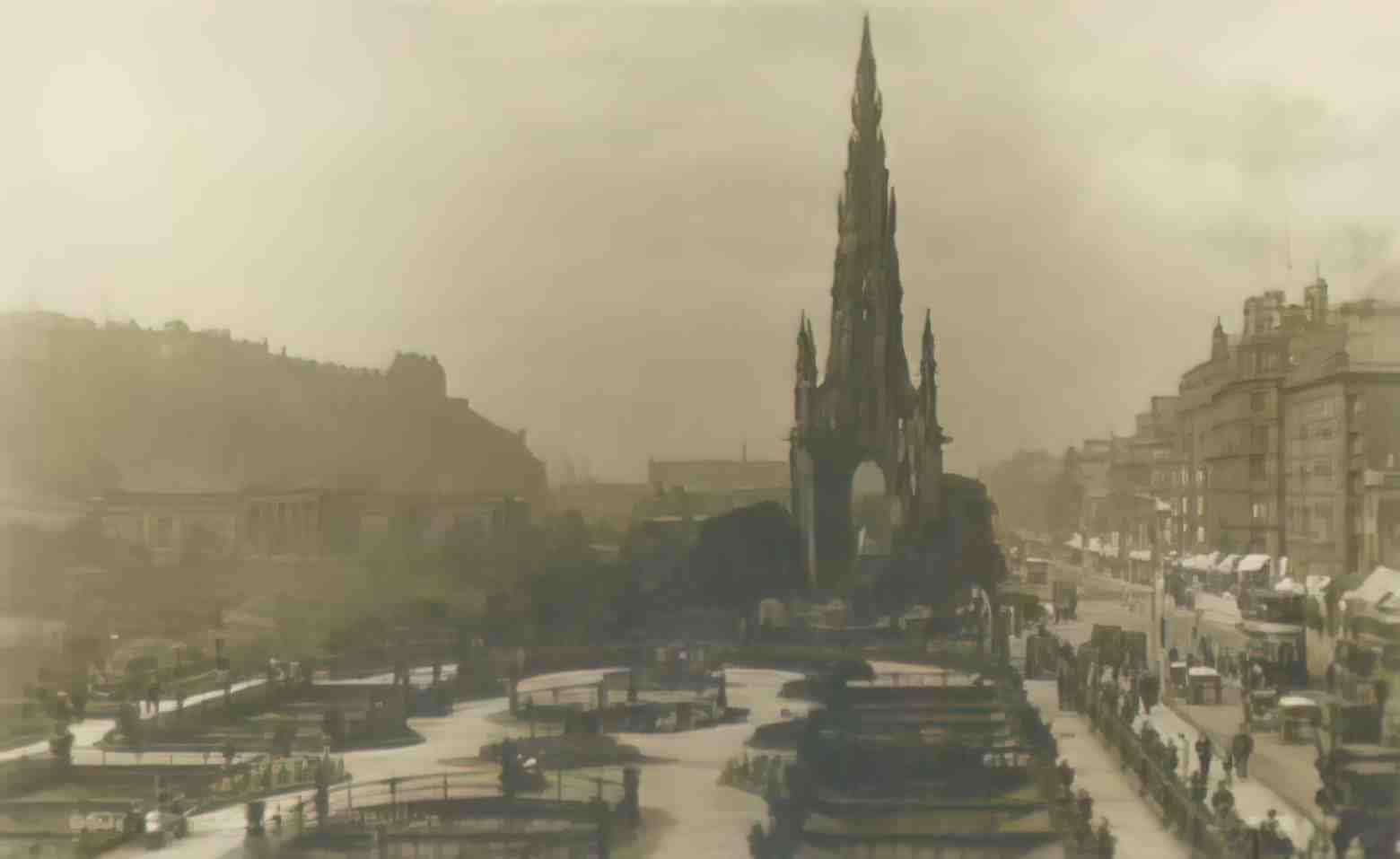 Edinburghshire Edinburgh Princes Street 1920s Vintage A4 Photo Print