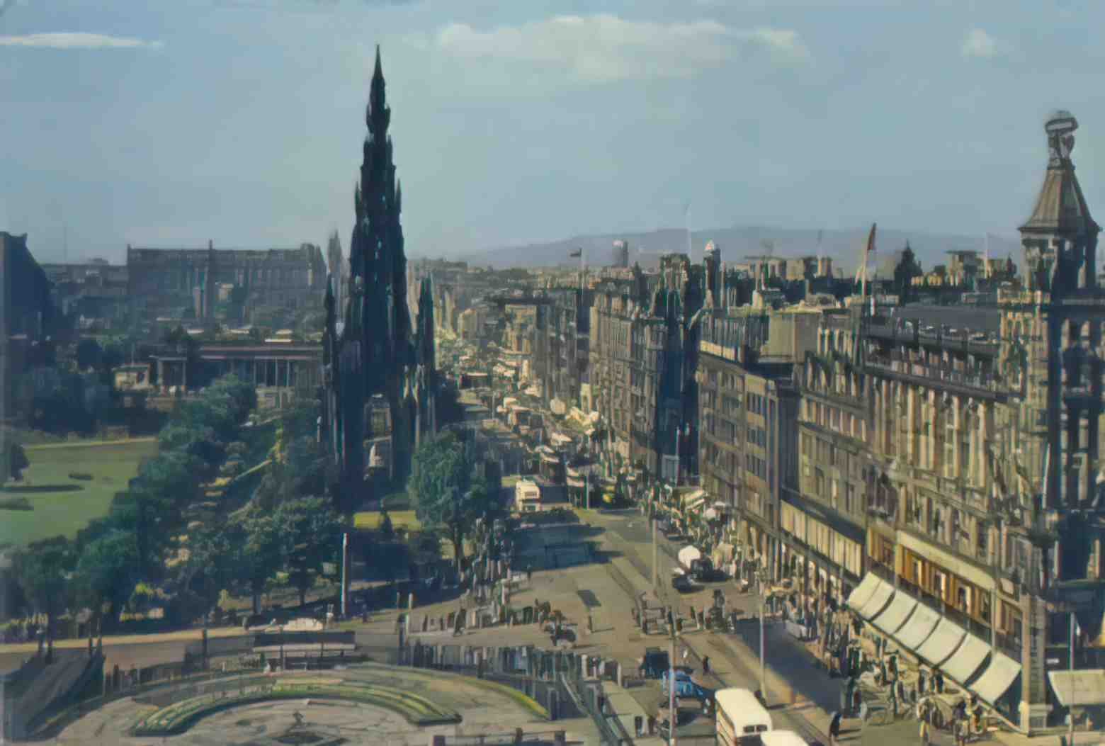 Edinburghshire Edinburgh Princes Street 1950s Vintage A4 Photo Print