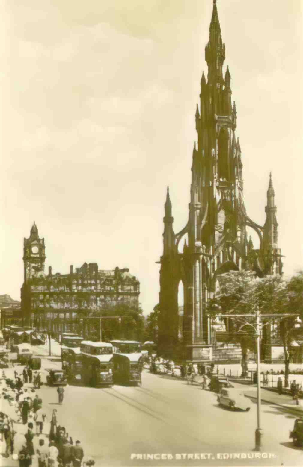 Edinburghshire Edinburgh Princes Street 1953 Vintage A4 Photo Print
