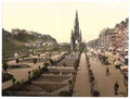 Edinburghshire Edinburgh Princes Street Castle and Scott Monument Vintage A4 Photo Print