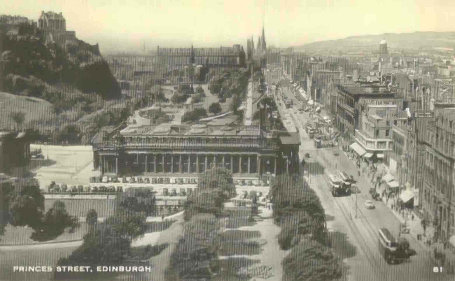 Edinburghshire Edinburgh Princes Street II 1950s Vintage A4 Photo Print