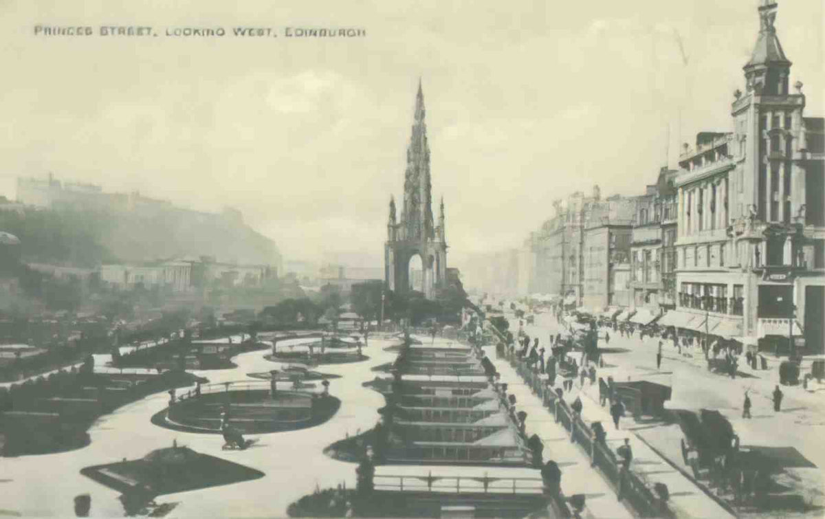 Edinburghshire Edinburgh Princes Street Looking West Vintage A4 Photo Print