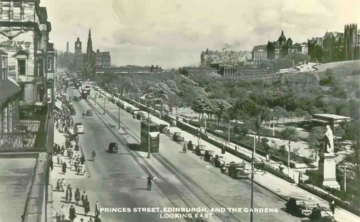 Edinburghshire Edinburgh Princes Street and Gardens 1955 Vintage A4 Photo Print
