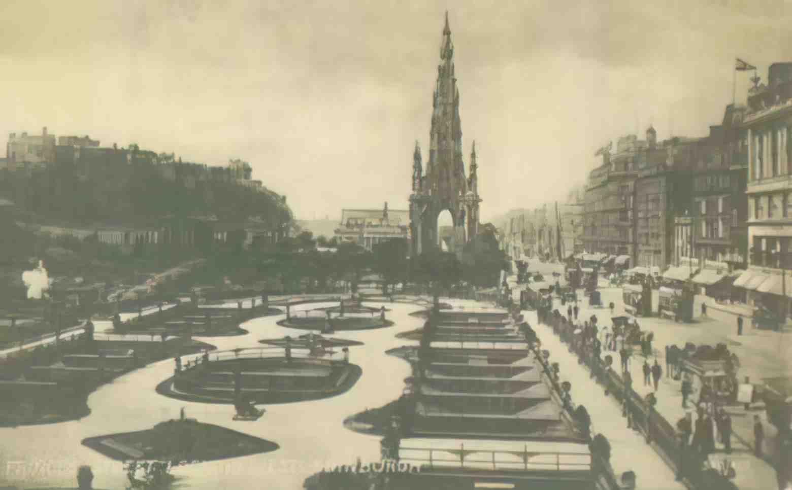 Edinburghshire Edinburgh Princes Street looking west III Vintage A4 Photo Print