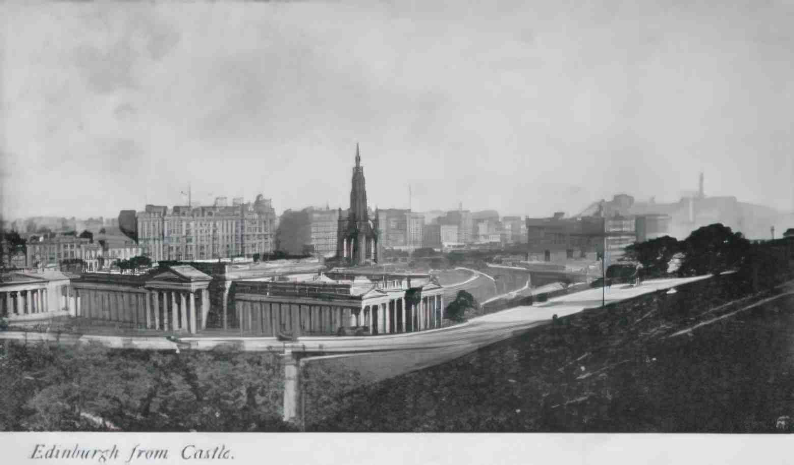 Edinburghshire Edinburgh from the Castle Vintage A4 Photo Print