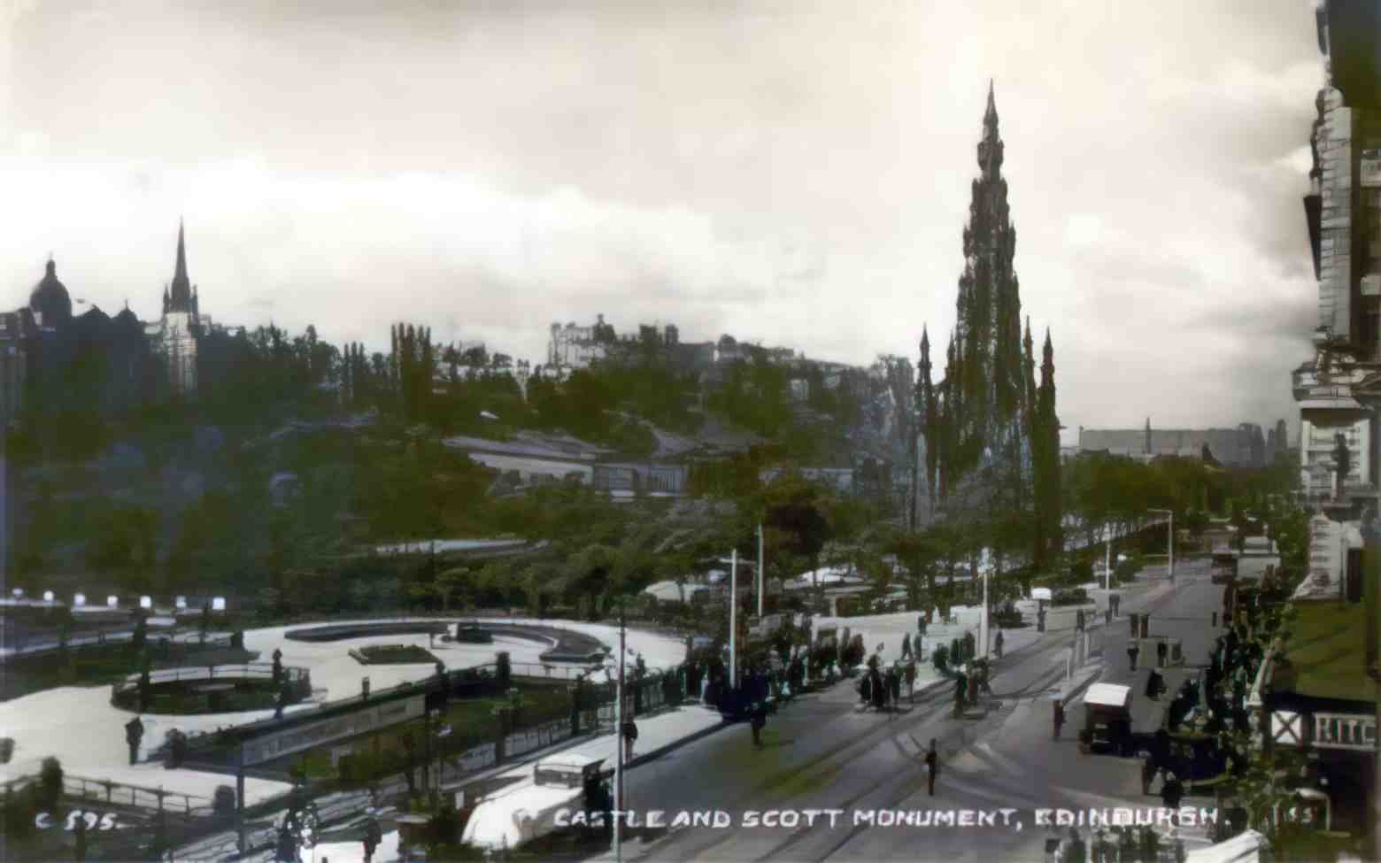 Edingburghshire Edinburgh Castle and Scott Monument 1936 Vintage A4 Photo Print