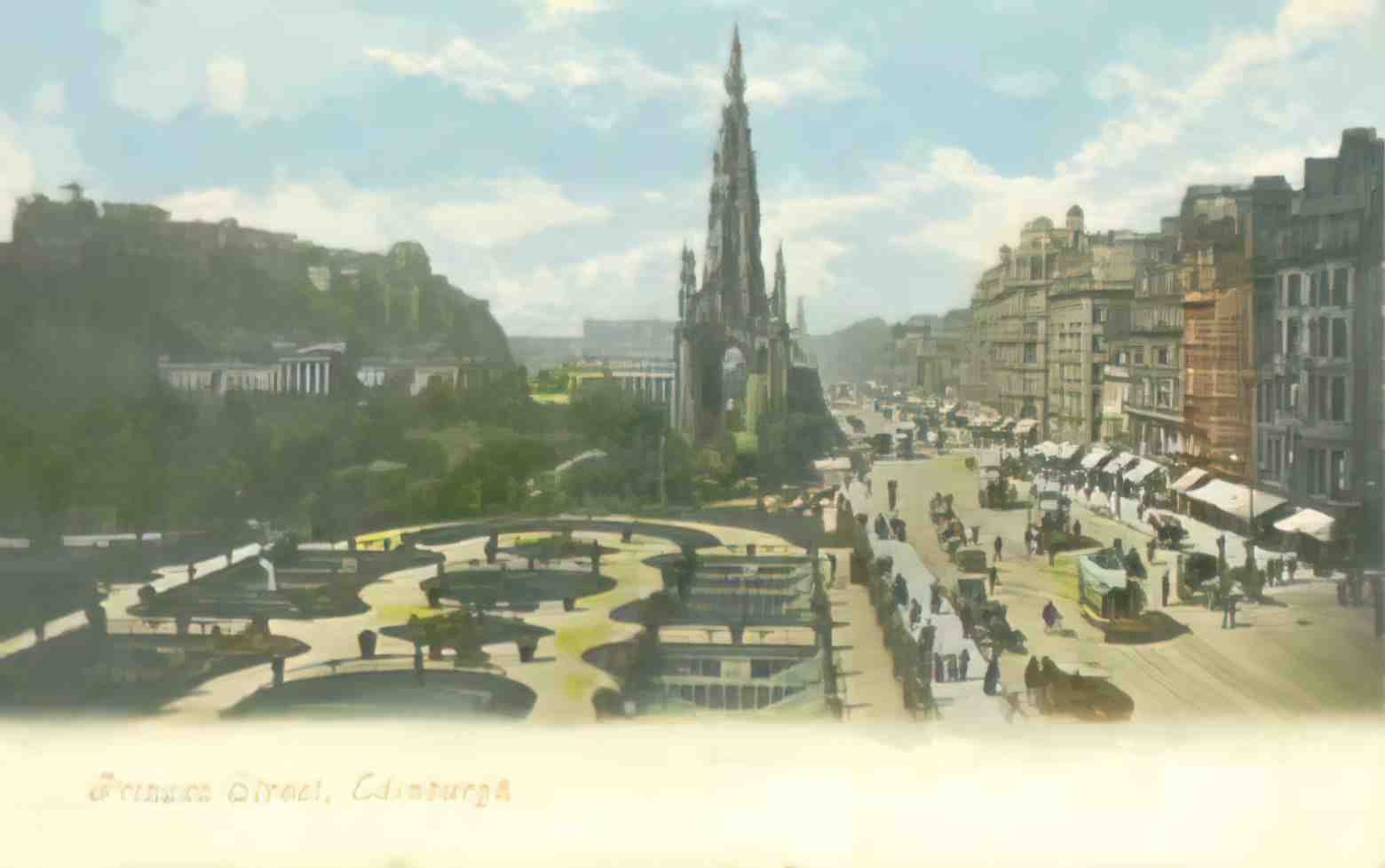 Edingburghshire Edinburgh Princes Street 1903 Vintage A4 Photo Print