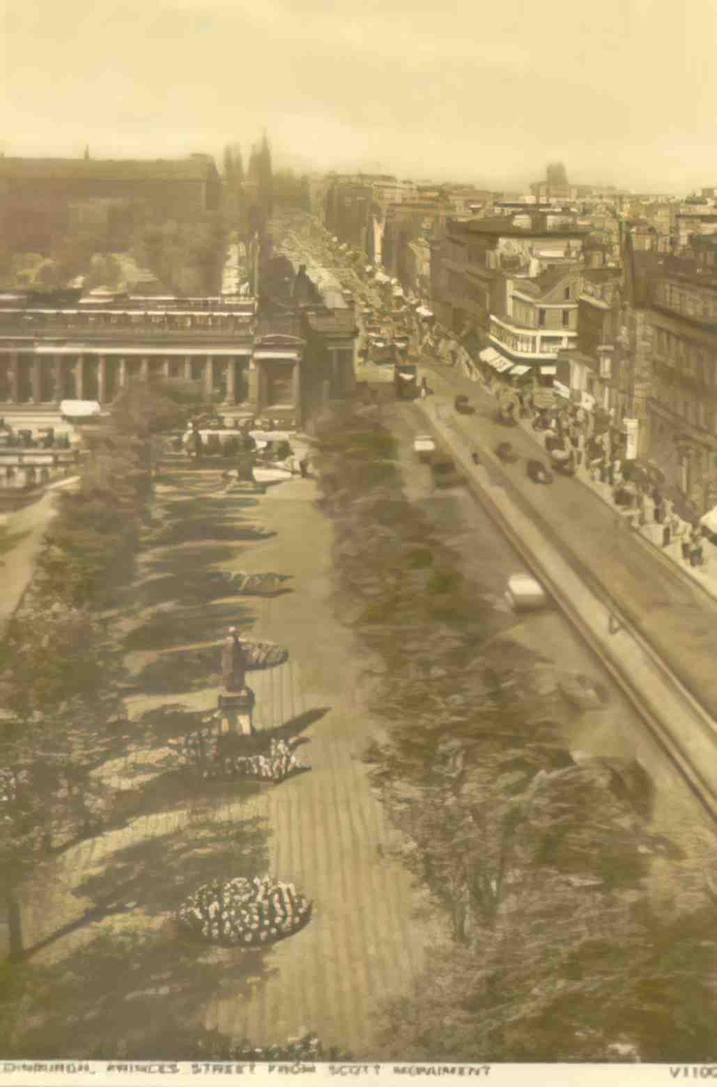 Edingburghshire Edinburgh Princes Street from the Scott Monument Vintage A4 Photo Print