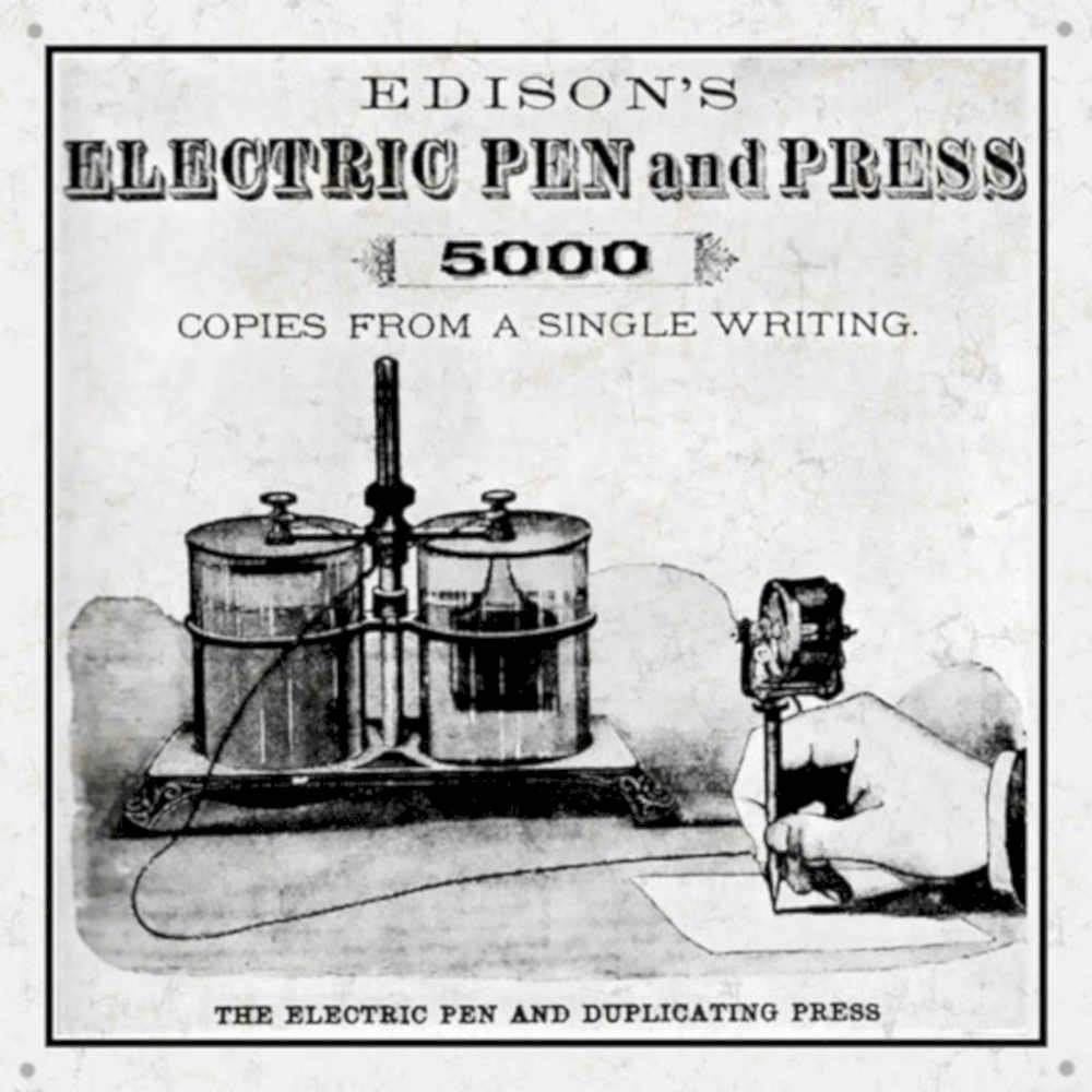 Edison Electric Pen Vintage Retro Advert Ads A4 Photo Print