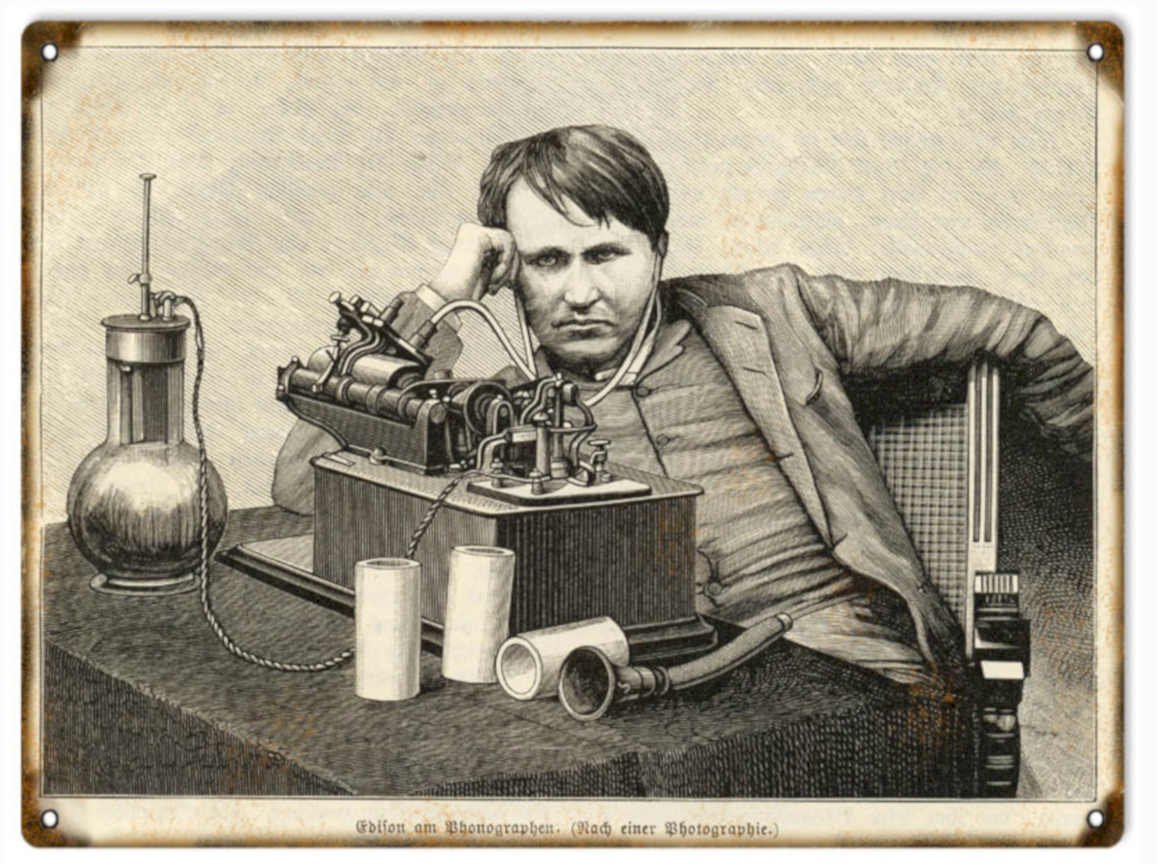 Edison Kinetograph Camera Vintage Retro Advert Ads A4 Photo Print