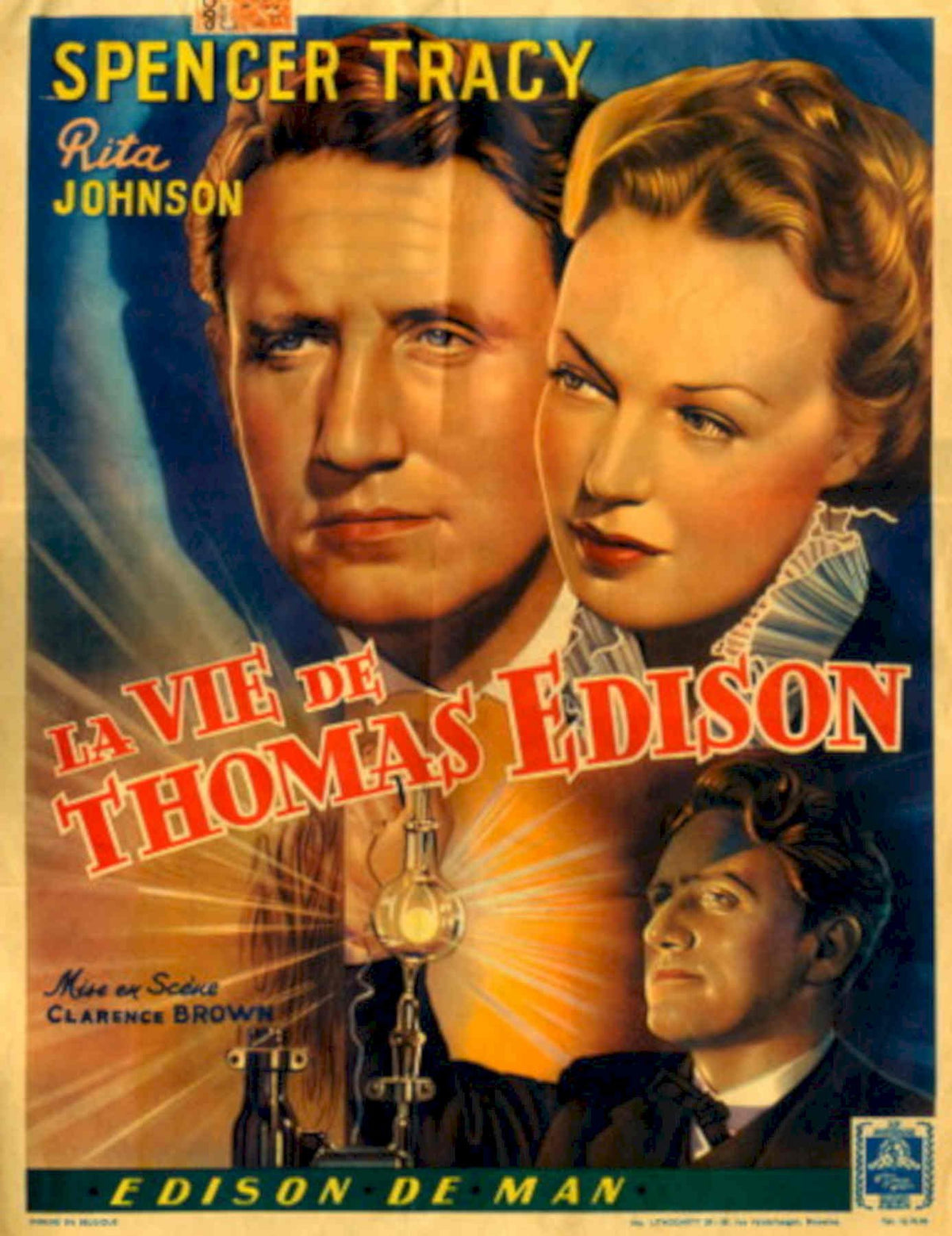 Edison Tracy Johnson 1940s Vintage Retro Advert Poster