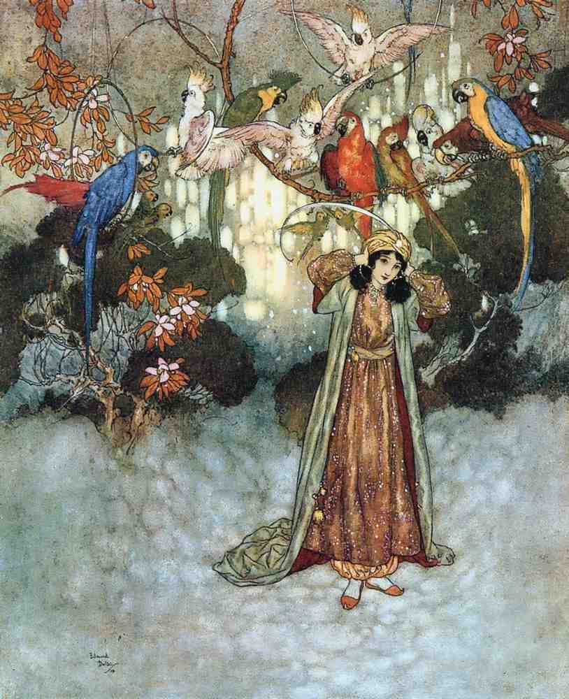 Edmund Dulac 1017 Vintage Illustration A4 Photo Print