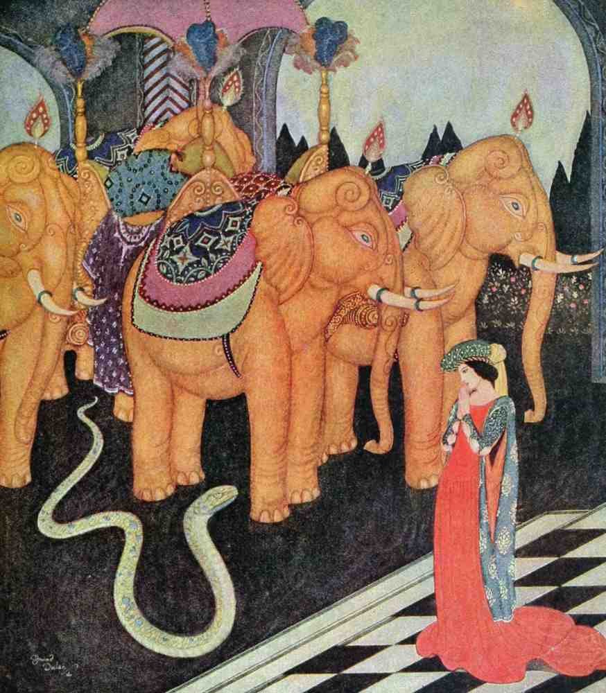 Edmund Dulac 2139 Vintage Illustration A4 Photo Print