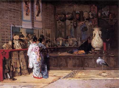 Edouard Castres At The Japanese Market A4 Photo Print