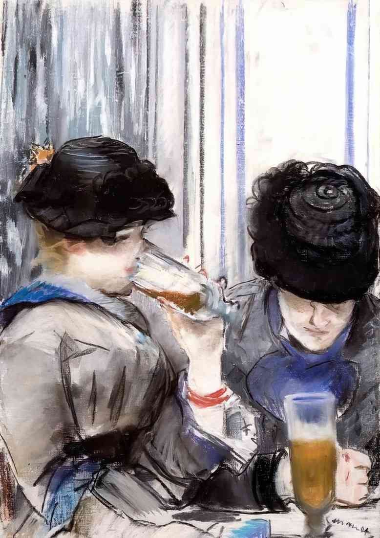 Edouard Manet two women drinking bock SHARP A4 Photo Print