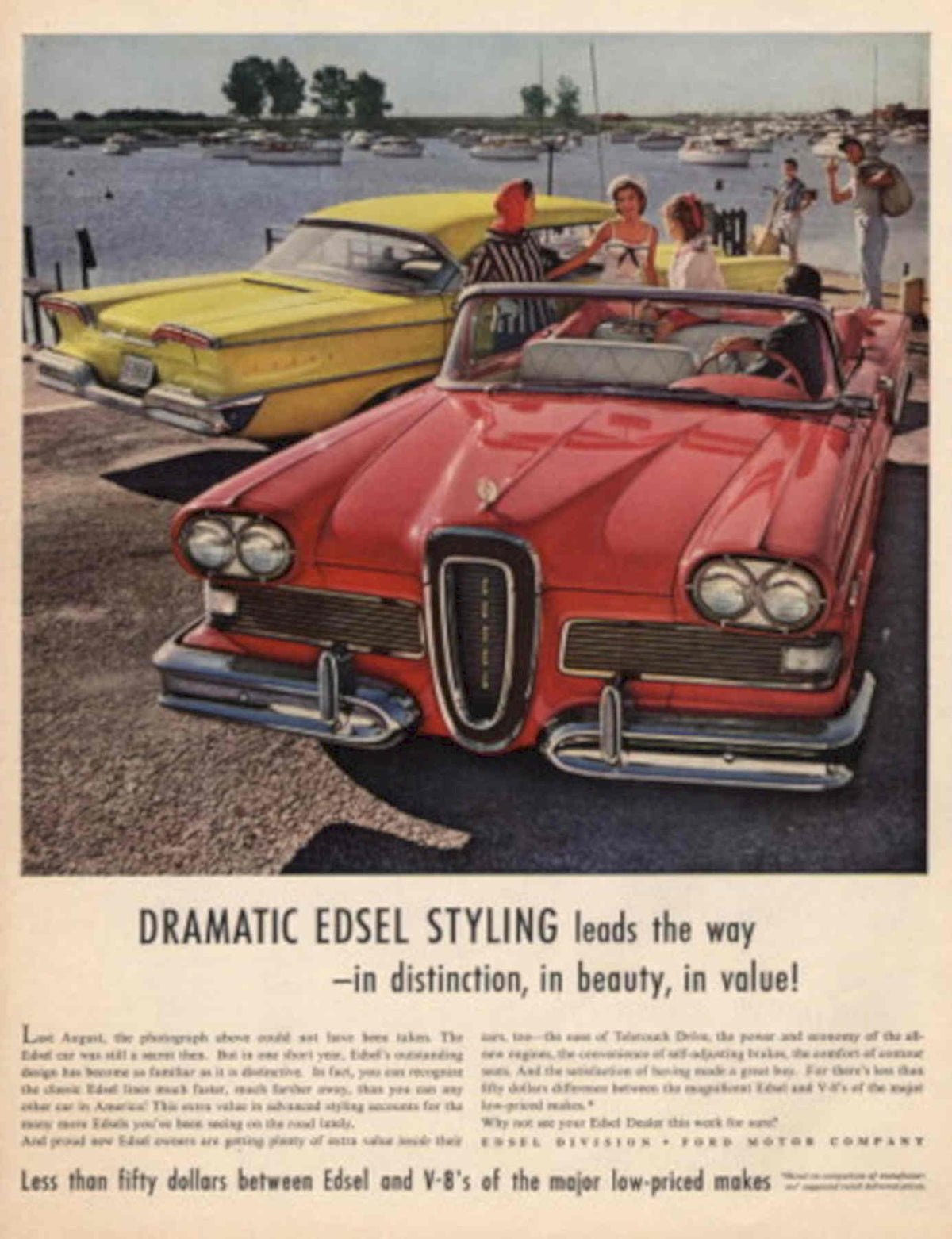 Edsel Convertible Styling 1950s Vintage Retro Advert Poster