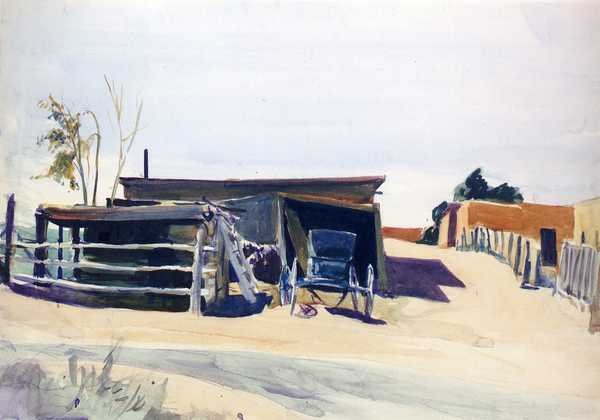 Edward Hopper Adobes And Shed New Mexico A4 Photo Print