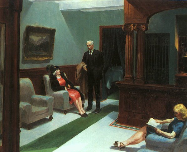 Edward Hopper Hotel Lobby A4 Photo Print