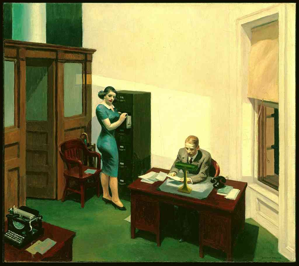 Edward Hopper Office At Night Modernism A4 Photo Print