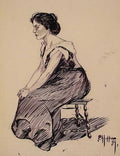 Edward Hopper Study of A Seated Woman A4 Photo Print