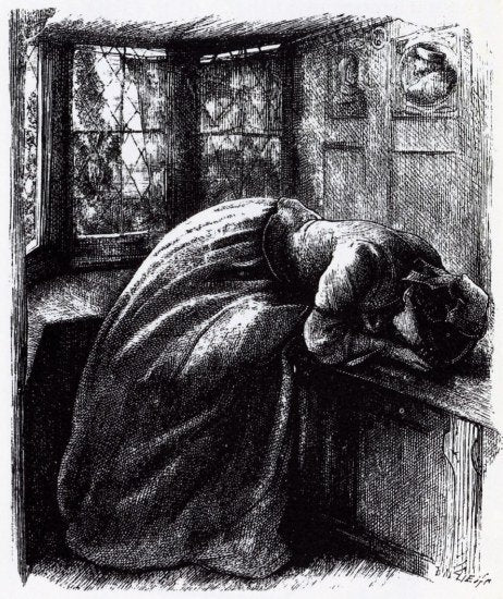 Edward Moxon Millais Mariana A4 Photo Print