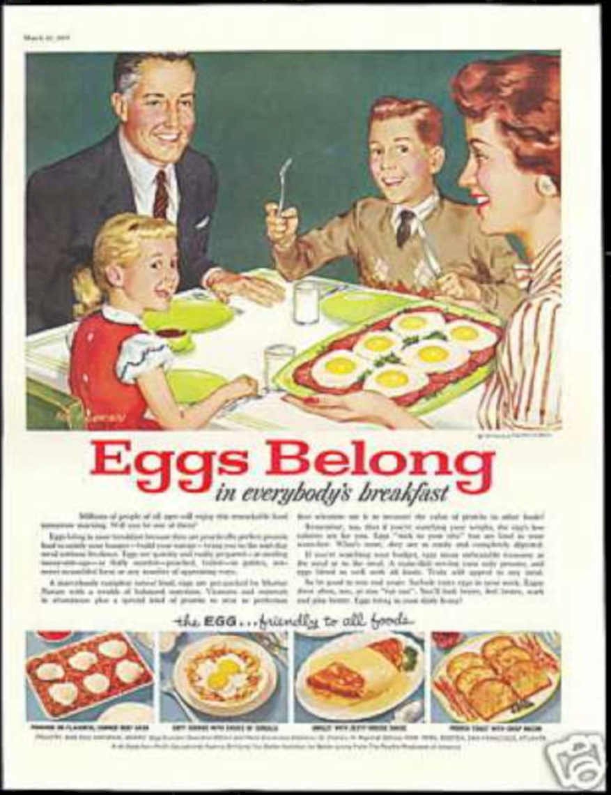 Eggs Breakfast Table Vintage Retro Advert Ads A4 Photo Print