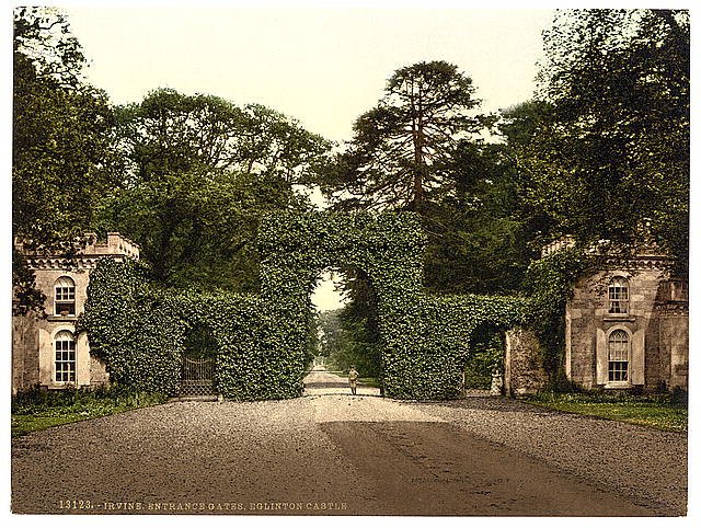 Eglington Castle entrance gates Irvine Vintage A4 Photo Print