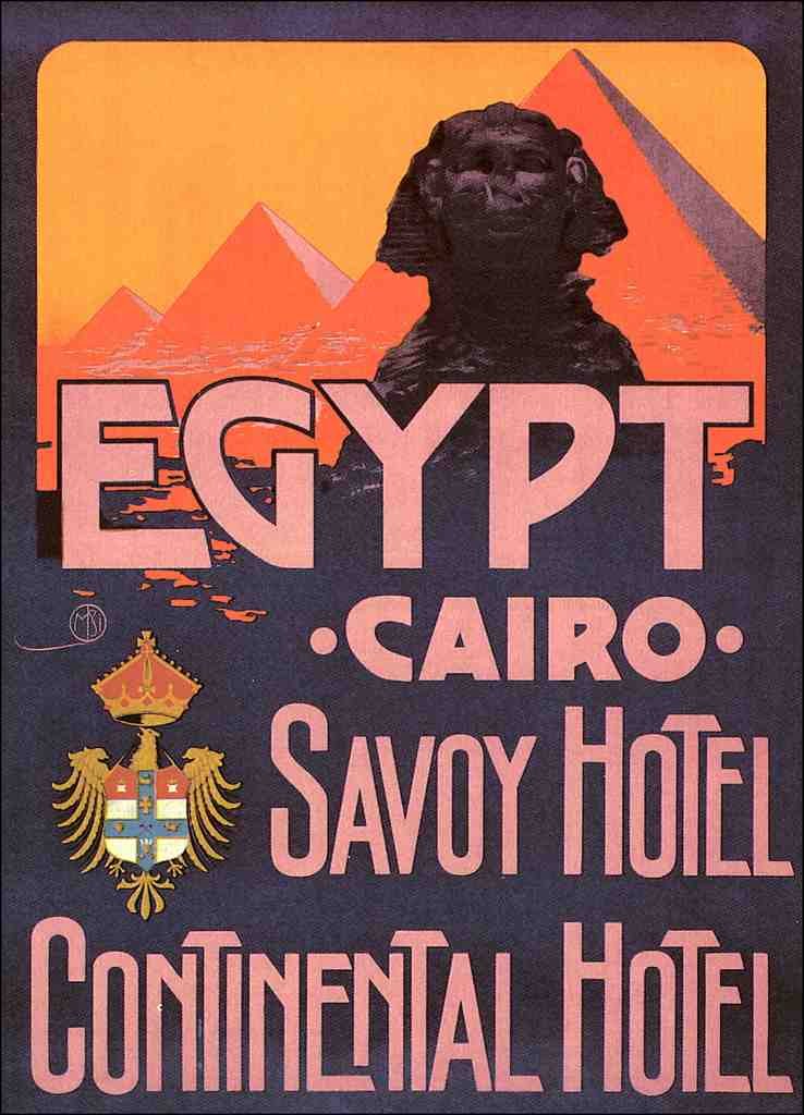 Egypt Luggage Label Vintage A4 Photo Print