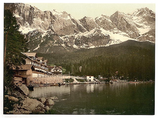 Eibsee general view I Upper Bavaria Vintage A4 Photo Print