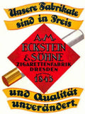 Eickstein Cigarette Dresden Vintage Retro Advert Ads A4 Photo Print