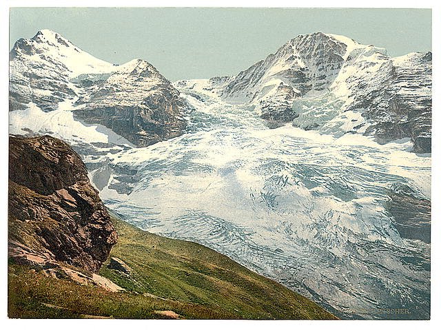 Eiger Glacier Bernese Oberland Vintage A4 Photo Print