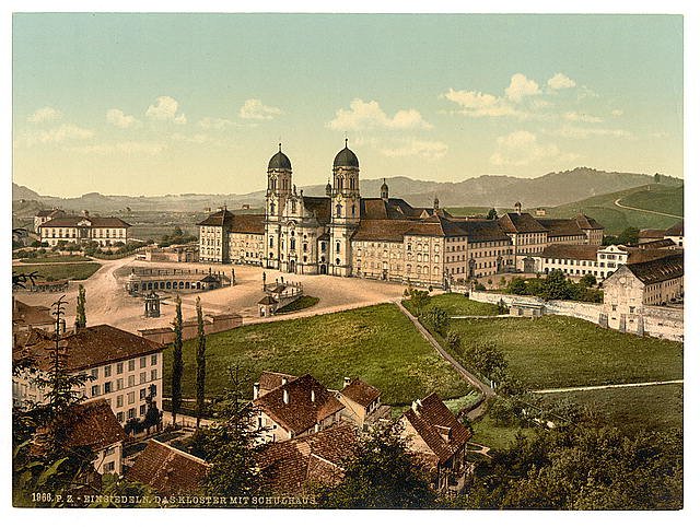 Einsiedeln schoolhouse Lake Lucerne Vintage A4 Photo Print