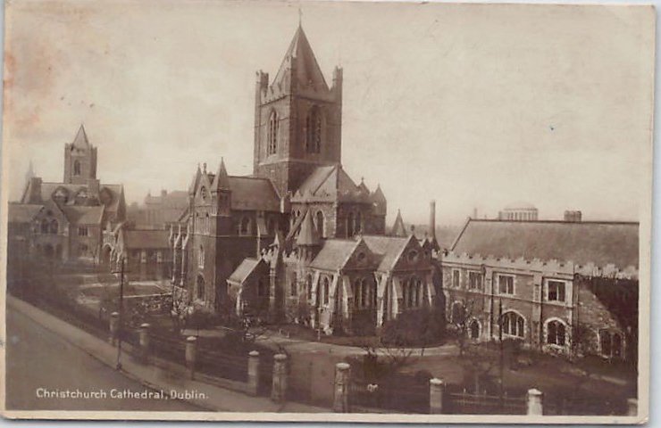 Eire Dublin Christchurch Cathedral Vintage A4 Photo Print