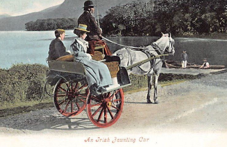 Eire Ireland An Irish Jaunting Car Vintage A4 Photo Print