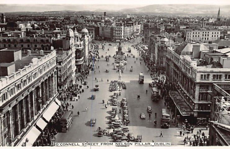Eire Ireland Dublin O Connell Street From Nelson Pillar Vintage A4 Photo Print