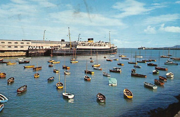Eire Ireland Dun Laoghaire The Mail Boat In Harbour Vintage A4 Photo Print