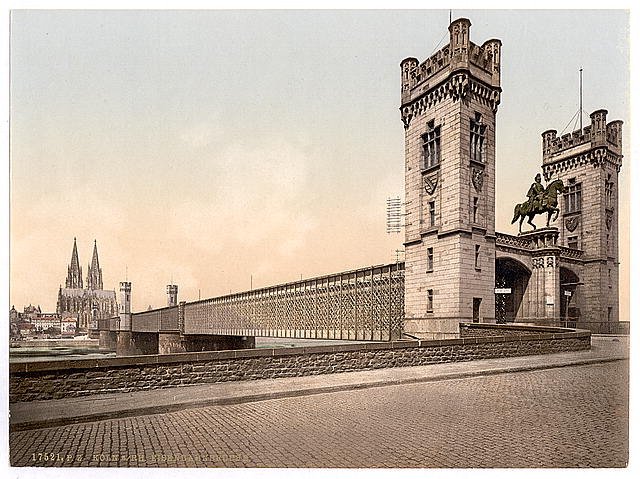 Eisenbahn Bridge Cologne the Rhine Vintage A4 Photo Print
