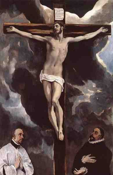 El Greco Christ On The Cross Adored By Donors 1585 90 A4 Photo Print