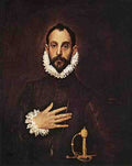 El Greco The Knight With His Hand On His Breast 1577 84 A4 Photo Print