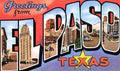 El Paso Luggage Label Vintage A4 Photo Print