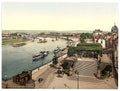 Elbe and Bruhlsche Terrace Altstadt Dresden Saxony Vintage A4 Photo Print