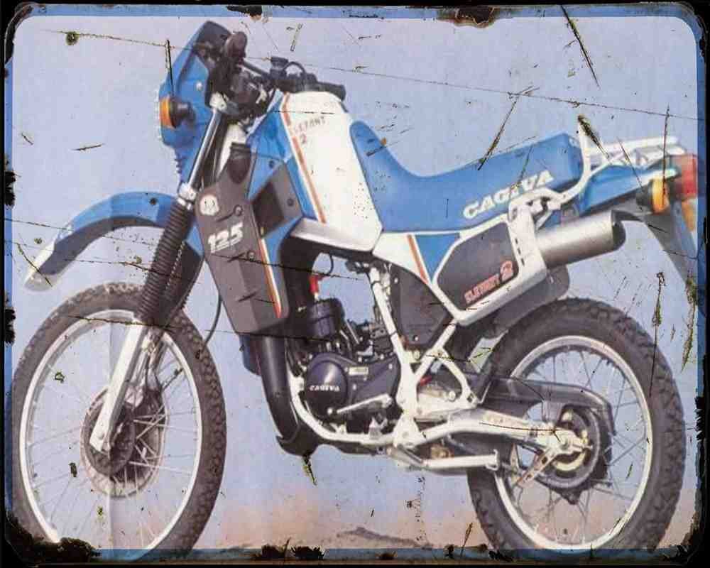 Elefant 125 2 A4 Photo Print Motorbike Vintage Aged
